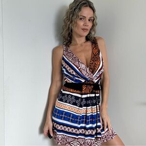 New Diane Von Furstenberg Oblixe Wrap Dress in Desert Bands
